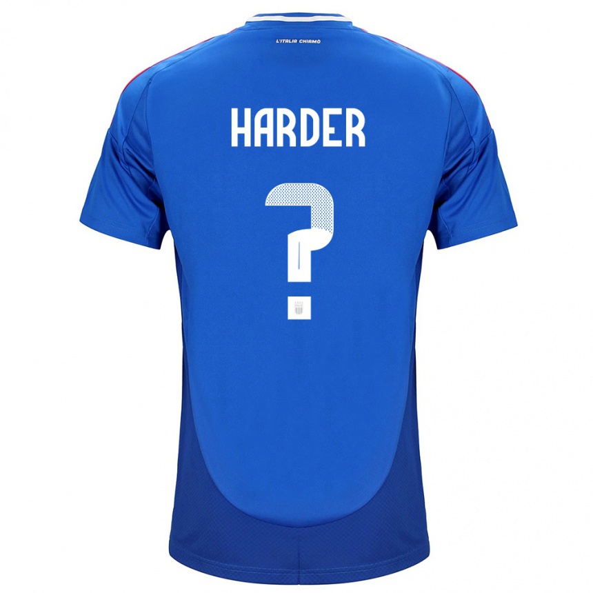 メンズフットボールイタリアJonas Harder#0青ホームシャツ24-26ジャージーユニフォーム