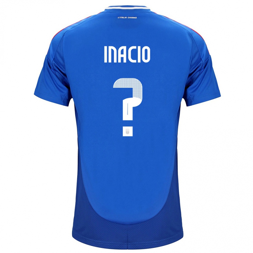 メンズフットボールイタリアSamuele Inacio#0青ホームシャツ24-26ジャージーユニフォーム