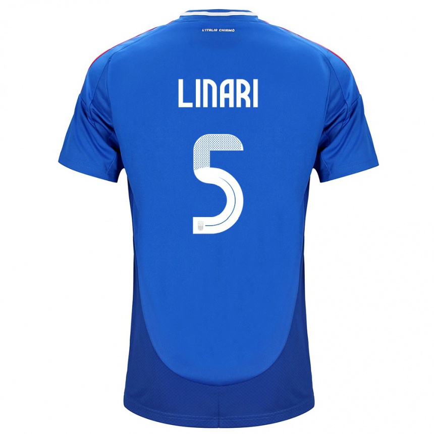メンズフットボールイタリアエレナ・リナーリ#5青ホームシャツ24-26ジャージーユニフォーム