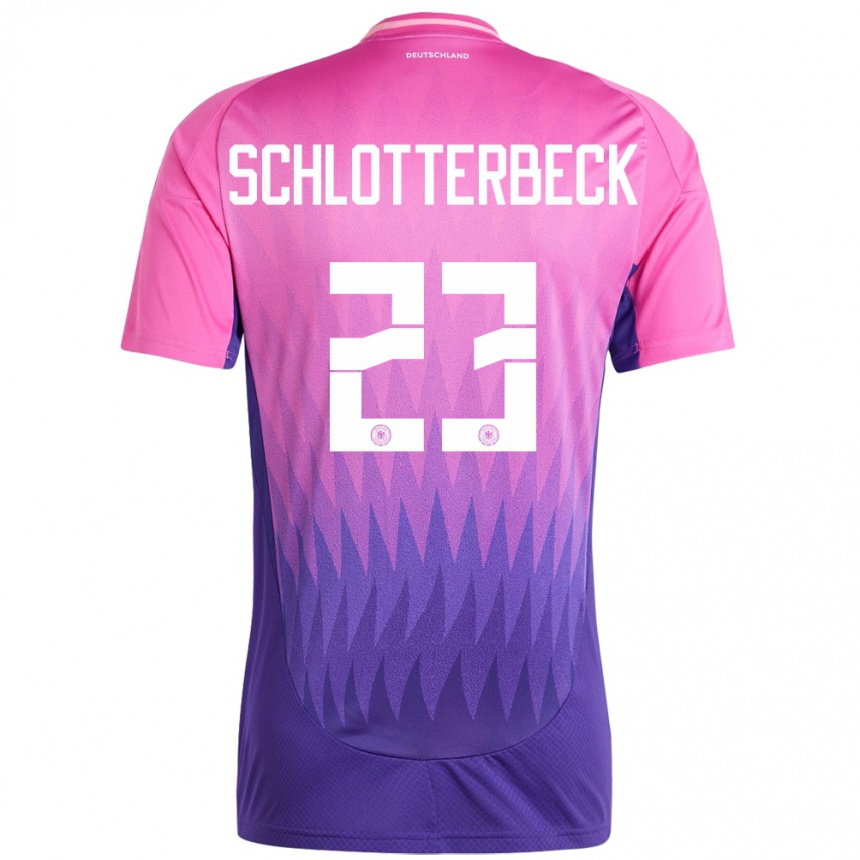 メンズフットボールドイツニコ・シュロッターベック#23ピンクパープルアウェイシャツ24-26ジャージーユニフォーム