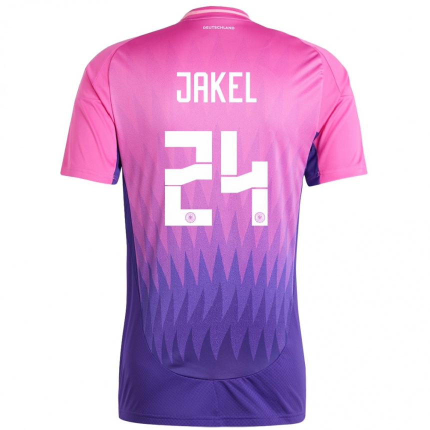 メンズフットボールドイツフレデリク・ジャケル#24ピンクパープルアウェイシャツ24-26ジャージーユニフォーム