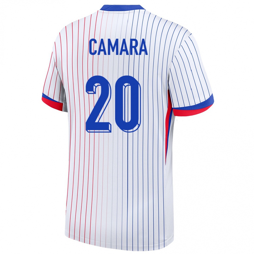 メンズフットボールフランスウスマン・カマラ#20白アウェイシャツ24-26ジャージーユニフォーム