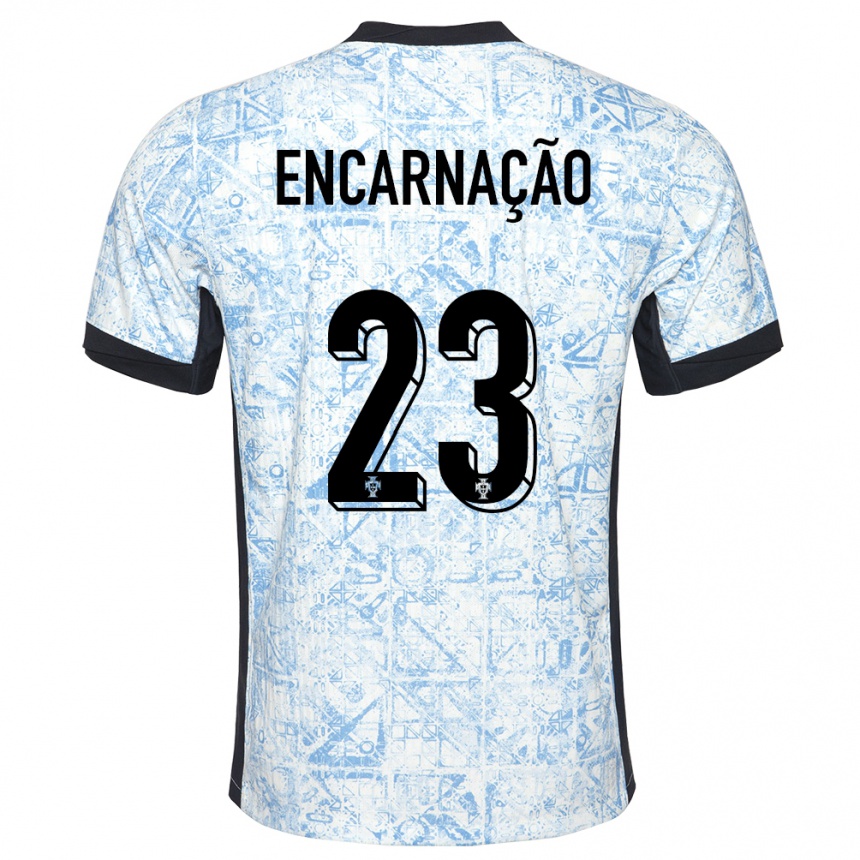 メンズフットボールポルトガルテルマ・エンカルナサン#23クリームブルーアウェイシャツ24-26ジャージーユニフォーム