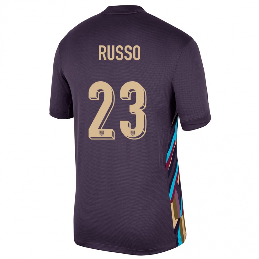 メンズフットボールイングランドアレッシア・ルッソ#23ダークレーズンアウェイシャツ24-26ジャージーユニフォーム