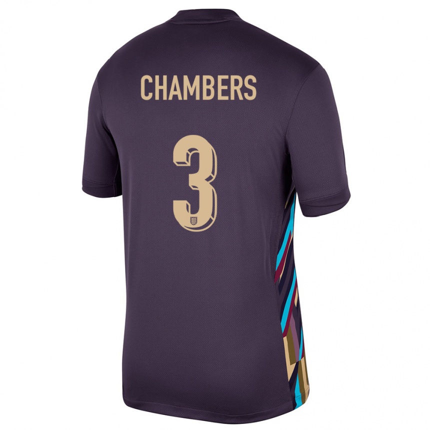 メンズフットボールイングランドルーク・チェンバーズ#3ダークレーズンアウェイシャツ24-26ジャージーユニフォーム