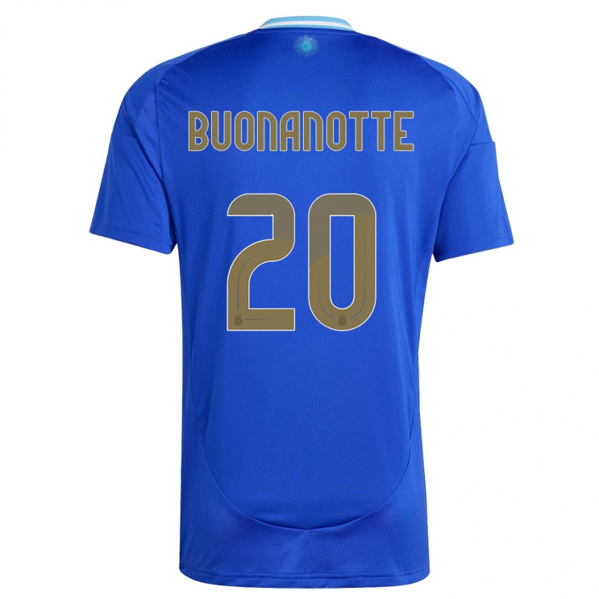 メンズフットボールアルゼンチンファクンド・ブオナノッテ#20青アウェイシャツ24-26ジャージーユニフォーム