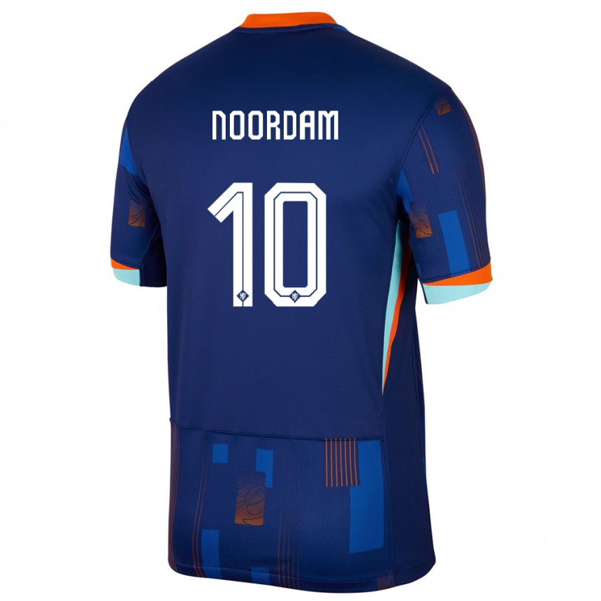 メンズフットボールオランダナディーン・ノールダム#10青アウェイシャツ24-26ジャージーユニフォーム