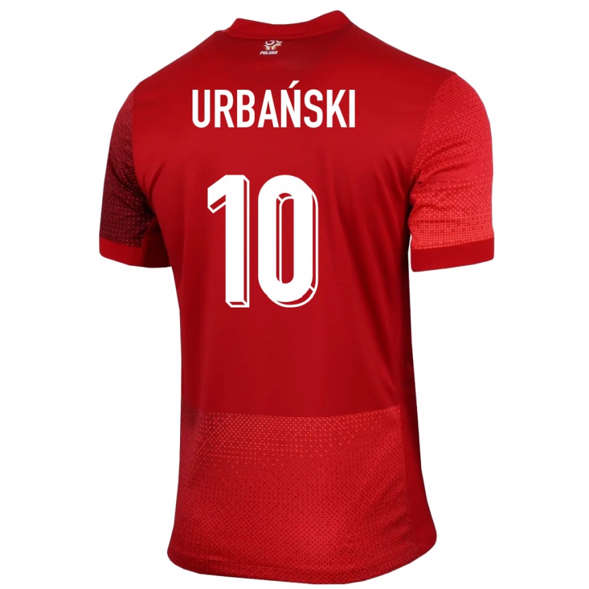メンズフットボールポーランドカツペル・ウルバンスキ#10赤アウェイシャツ24-26ジャージーユニフォーム