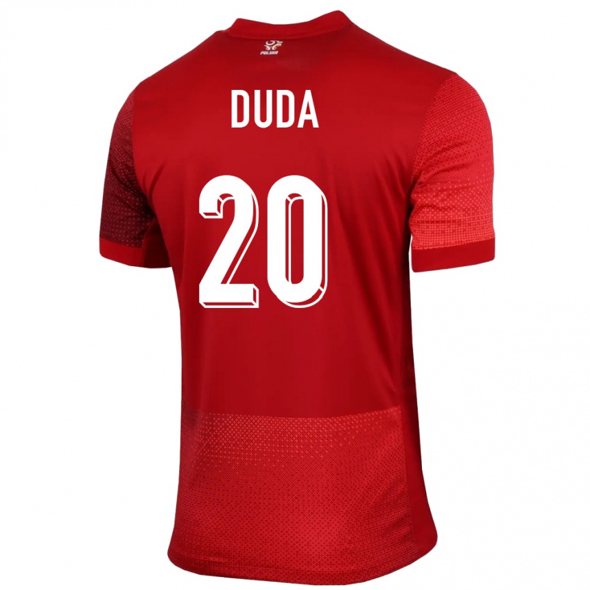 メンズフットボールポーランドカッペル・ドゥダ#20赤アウェイシャツ24-26ジャージーユニフォーム