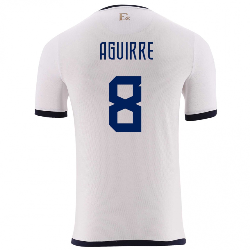メンズフットボールエクアドルマルティナ・アギレ#8白アウェイシャツ24-26ジャージーユニフォーム