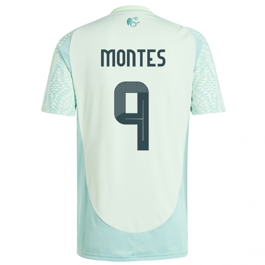 メンズフットボールメキシコセサル・モンテス#9リネングリーンアウェイシャツ24-26ジャージーユニフォーム