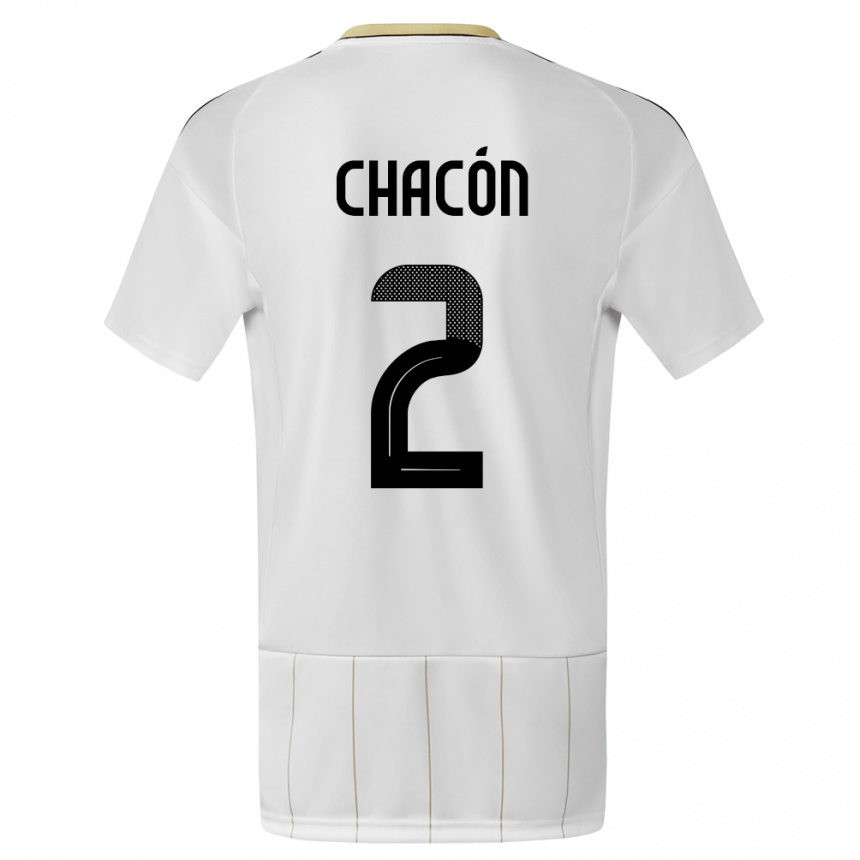 メンズフットボールコスタリカダニエル・チャコン#2白アウェイシャツ24-26ジャージーユニフォーム