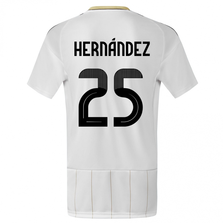 メンズフットボールコスタリカアンソニー・ヘルナンデス#25白アウェイシャツ24-26ジャージーユニフォーム
