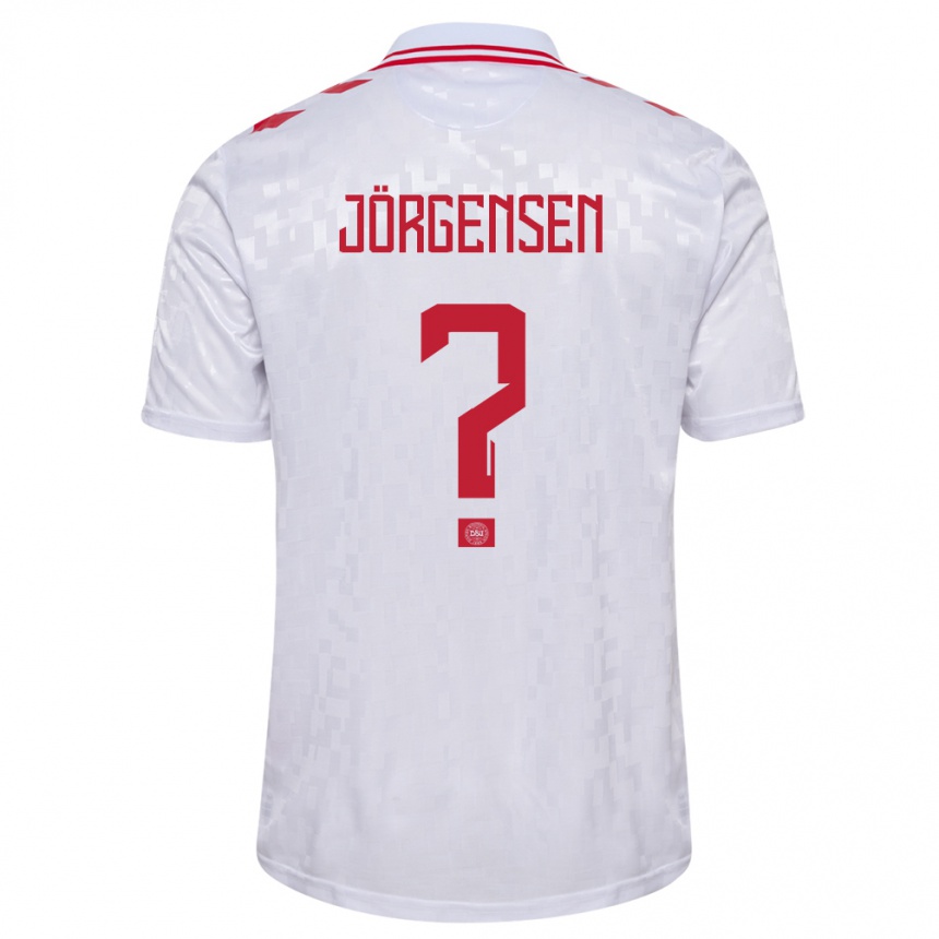 メンズフットボールデンマークトーマス・ヨルゲンセン#0白アウェイシャツ24-26ジャージーユニフォーム