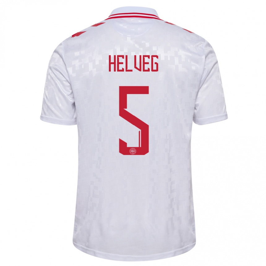 メンズフットボールデンマークリチャード・ヘルベグ#5白アウェイシャツ24-26ジャージーユニフォーム