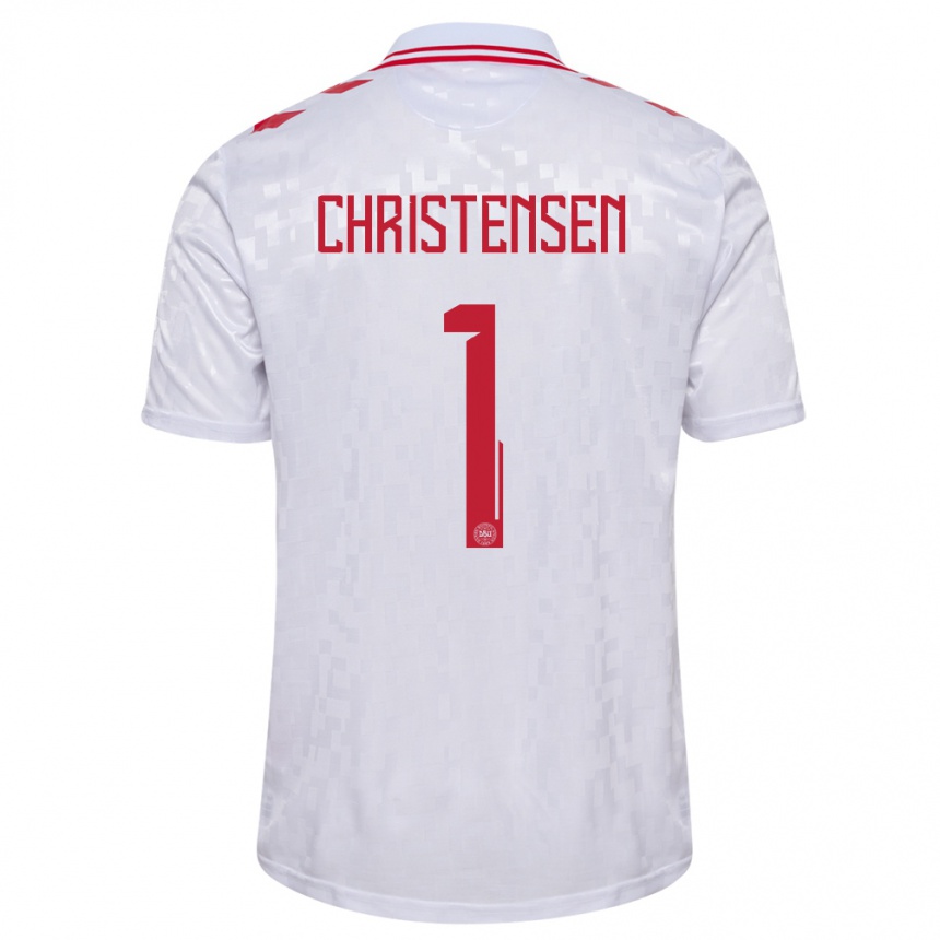 メンズフットボールデンマークレネ・クリステンセン#1白アウェイシャツ24-26ジャージーユニフォーム