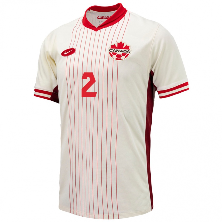 メンズフットボールカナダザカリー・ブロート・ギラード#2白アウェイシャツ24-26ジャージーユニフォーム