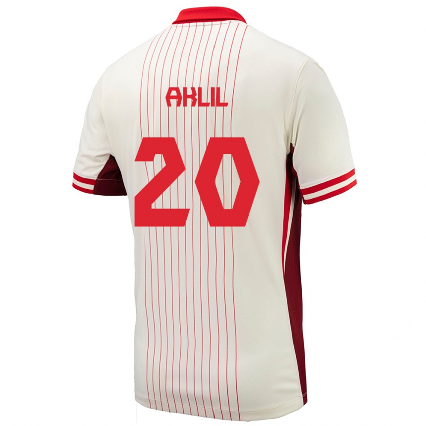 メンズフットボールカナダLino Aklil#20白アウェイシャツ24-26ジャージーユニフォーム