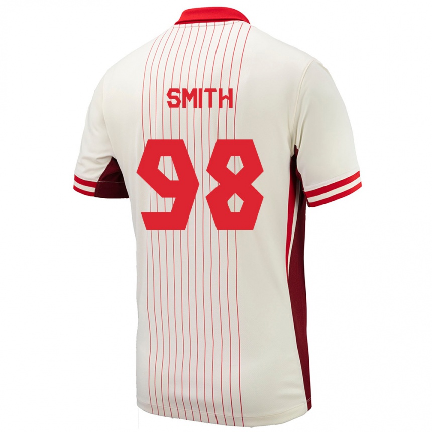 メンズフットボールカナダオリビア・スミス#98白アウェイシャツ24-26ジャージーユニフォーム