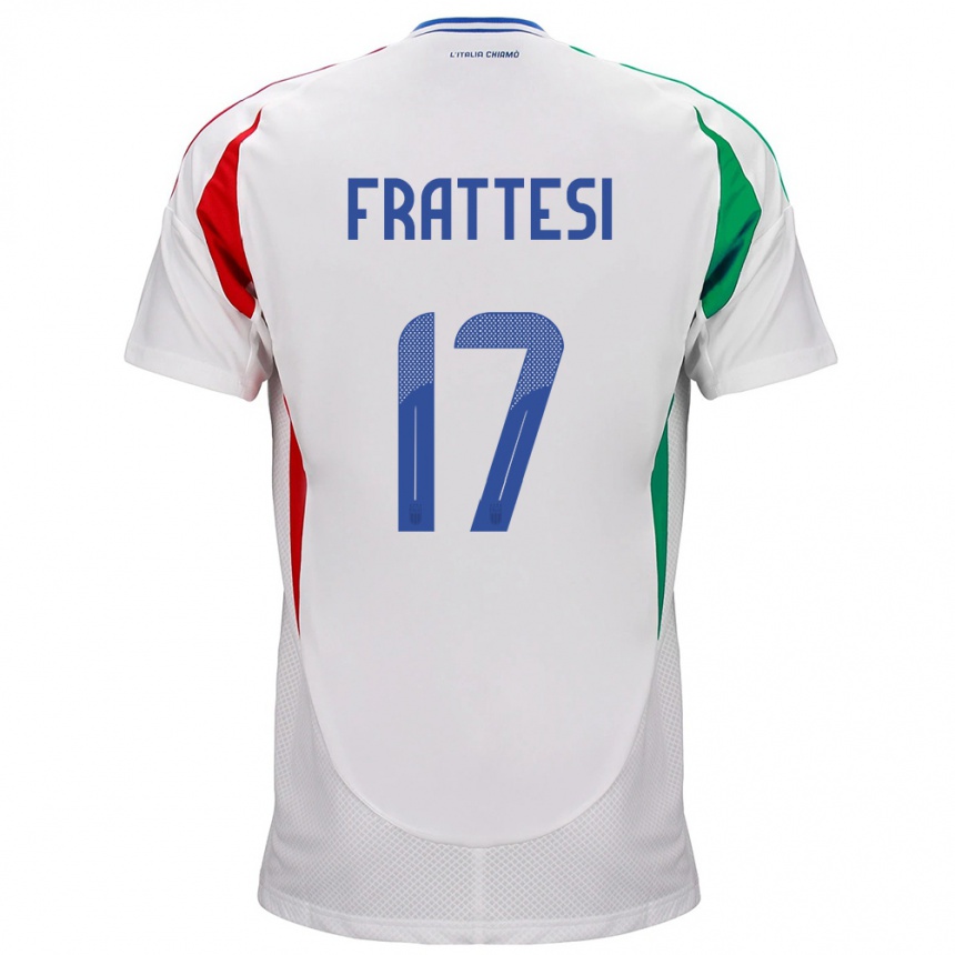 メンズフットボールイタリアダビデ・フラッテシ#17白アウェイシャツ24-26ジャージーユニフォーム