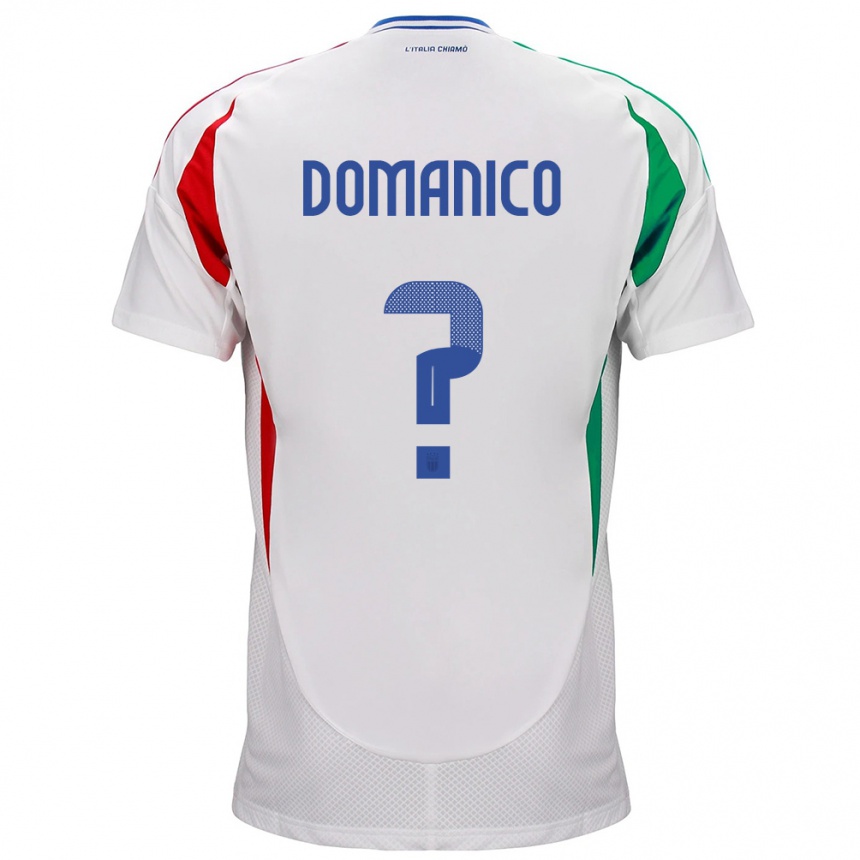 メンズフットボールイタリアSaverio Domanico#0白アウェイシャツ24-26ジャージーユニフォーム
