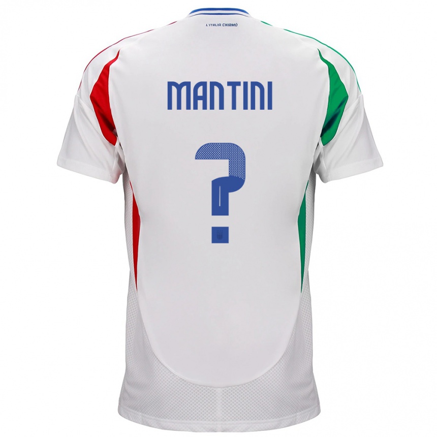 メンズフットボールイタリアMatteo Mantini#0白アウェイシャツ24-26ジャージーユニフォーム