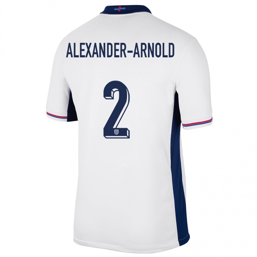 レディースフットボールイングランドトレント・アレクサンダー＝アーノルド #2白ホームシャツ24-26ジャージーユニフォーム