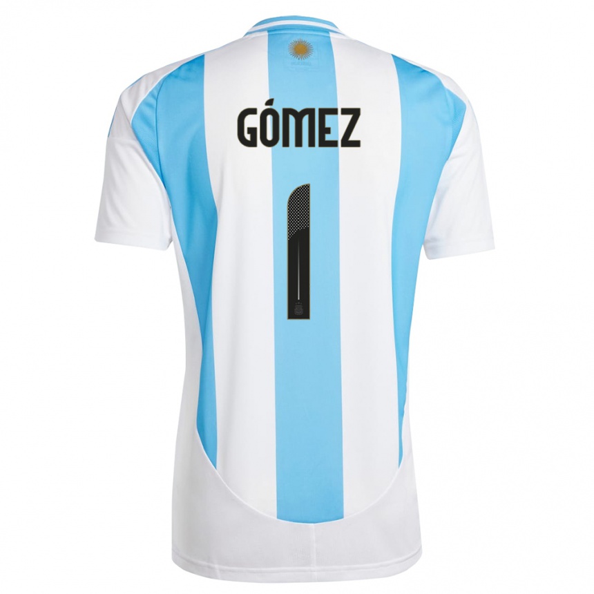 レディースフットボールアルゼンチンフランシスコ・ゴメス#1白 青ホームシャツ24-26ジャージーユニフォーム