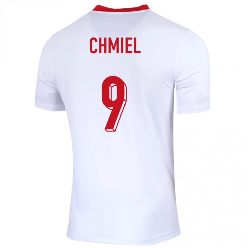 レディースフットボールポーランドジョージ・チミール#9白ホームシャツ24-26ジャージーユニフォーム