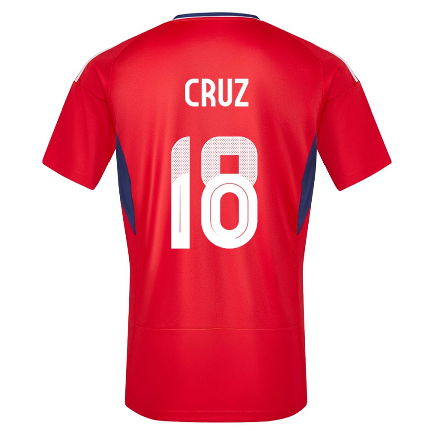 レディースフットボールコスタリカアーロン・クルス#18赤ホームシャツ24-26ジャージーユニフォーム