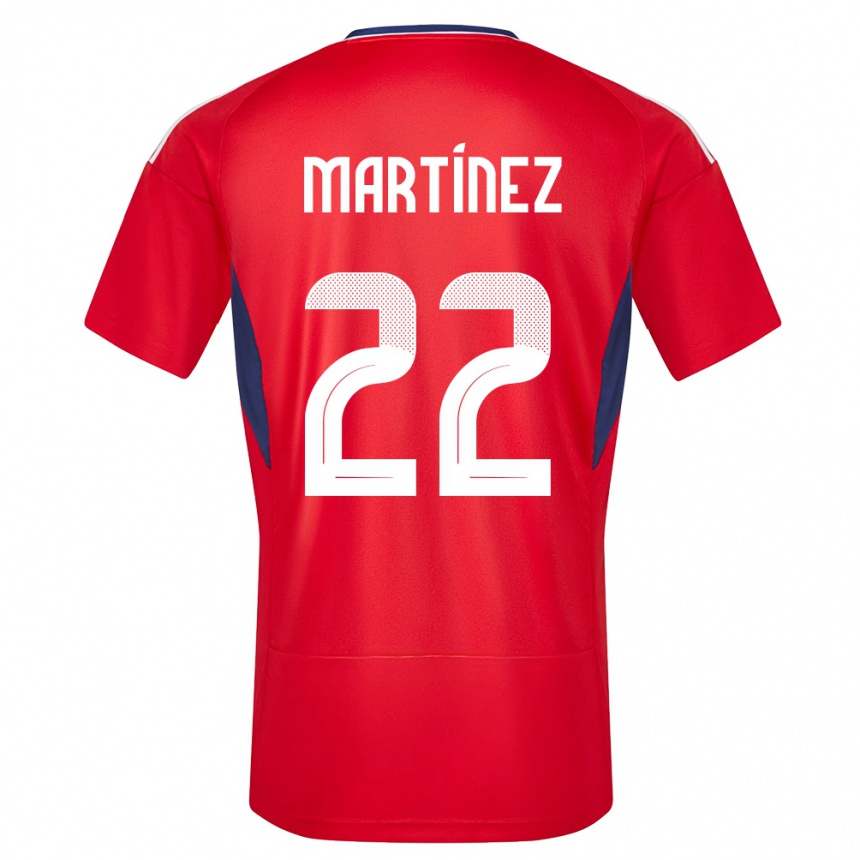 レディースフットボールコスタリカカルロス・マルティネス#22赤ホームシャツ24-26ジャージーユニフォーム