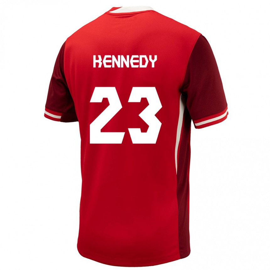 レディースフットボールカナダスコット・ケネディ#23赤ホームシャツ24-26ジャージーユニフォーム