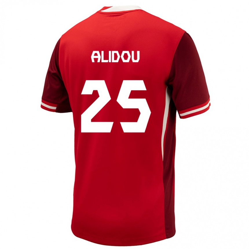 レディースフットボールカナダMarie-Yasmine Alidou#25赤ホームシャツ24-26ジャージーユニフォーム
