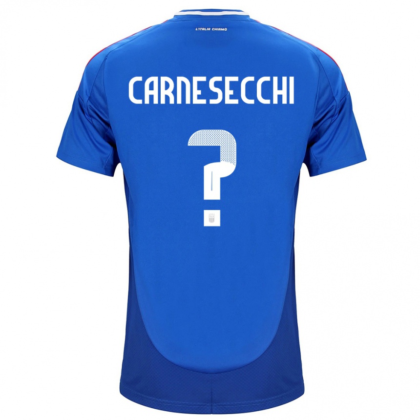 レディースフットボールイタリアマルコ・カルネセッキ#0青ホームシャツ24-26ジャージーユニフォーム