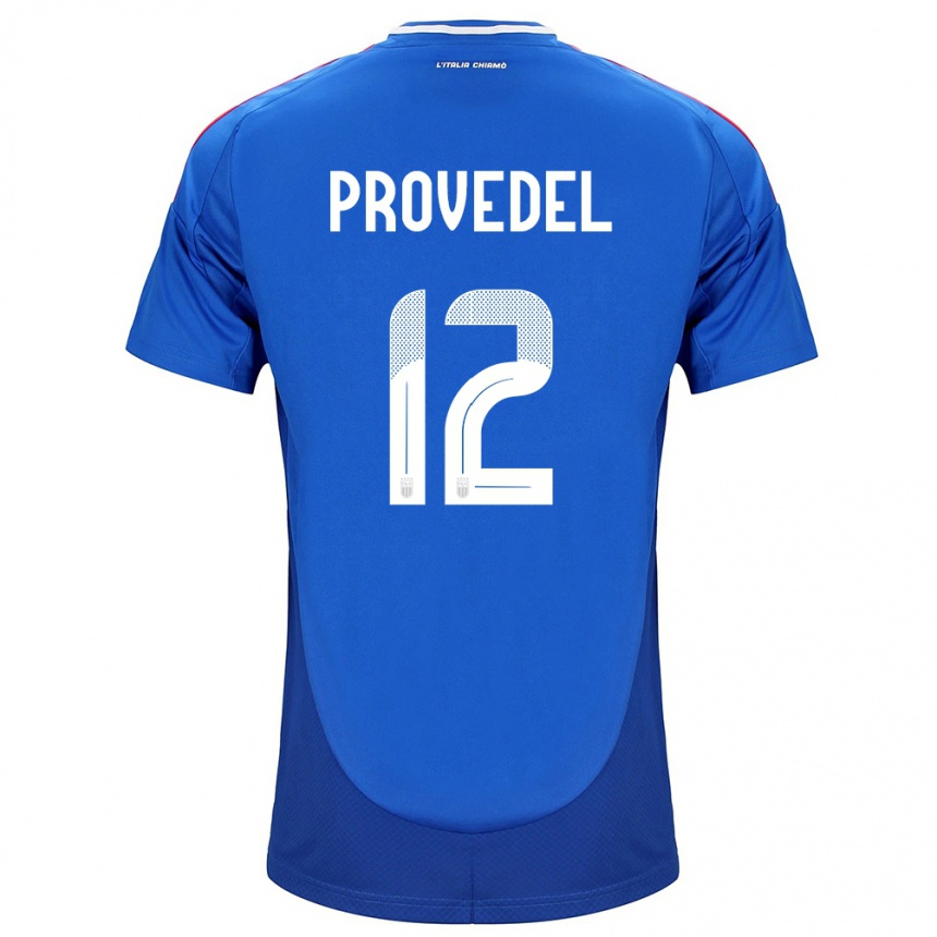 レディースフットボールイタリアイヴァン・プロヴェデル#12青ホームシャツ24-26ジャージーユニフォーム