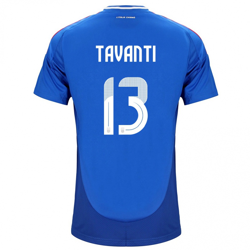 レディースフットボールイタリアSamuele Tavanti#13青ホームシャツ24-26ジャージーユニフォーム