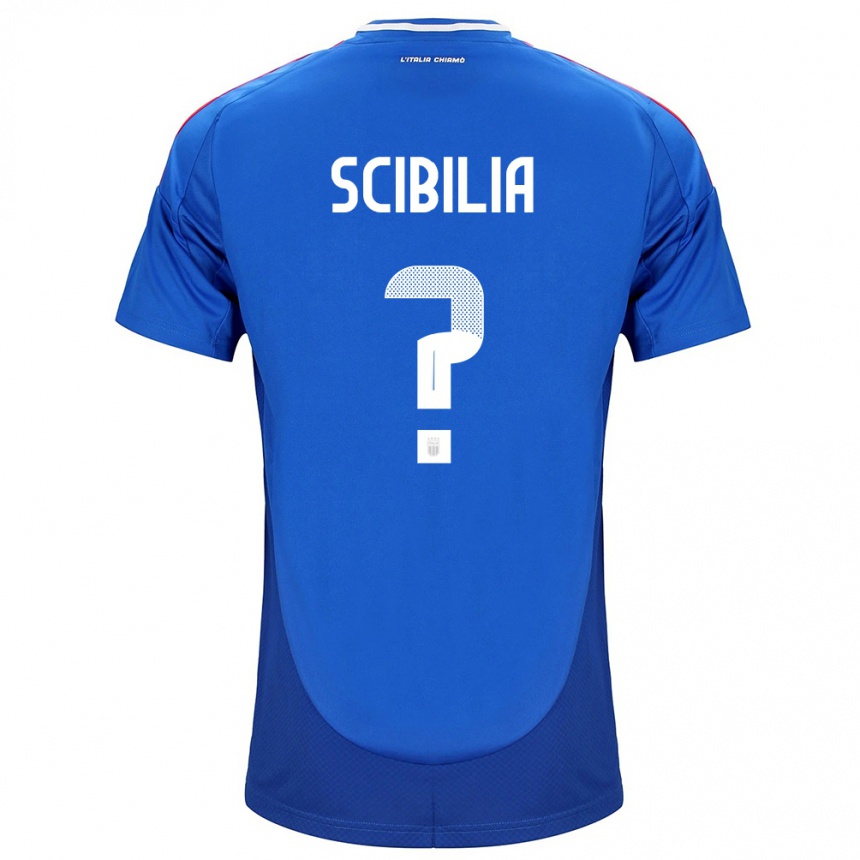 レディースフットボールイタリアDylan Scibilia#0青ホームシャツ24-26ジャージーユニフォーム
