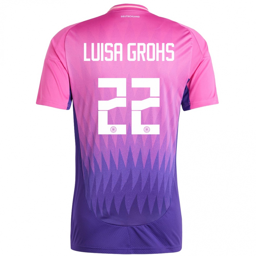 レディースフットボールドイツマリア・ルイサ・グロース#22ピンクパープルアウェイシャツ24-26ジャージーユニフォーム