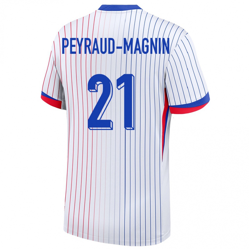 レディースフットボールフランスポーリーヌ・ペロー・マニャン#21白アウェイシャツ24-26ジャージーユニフォーム