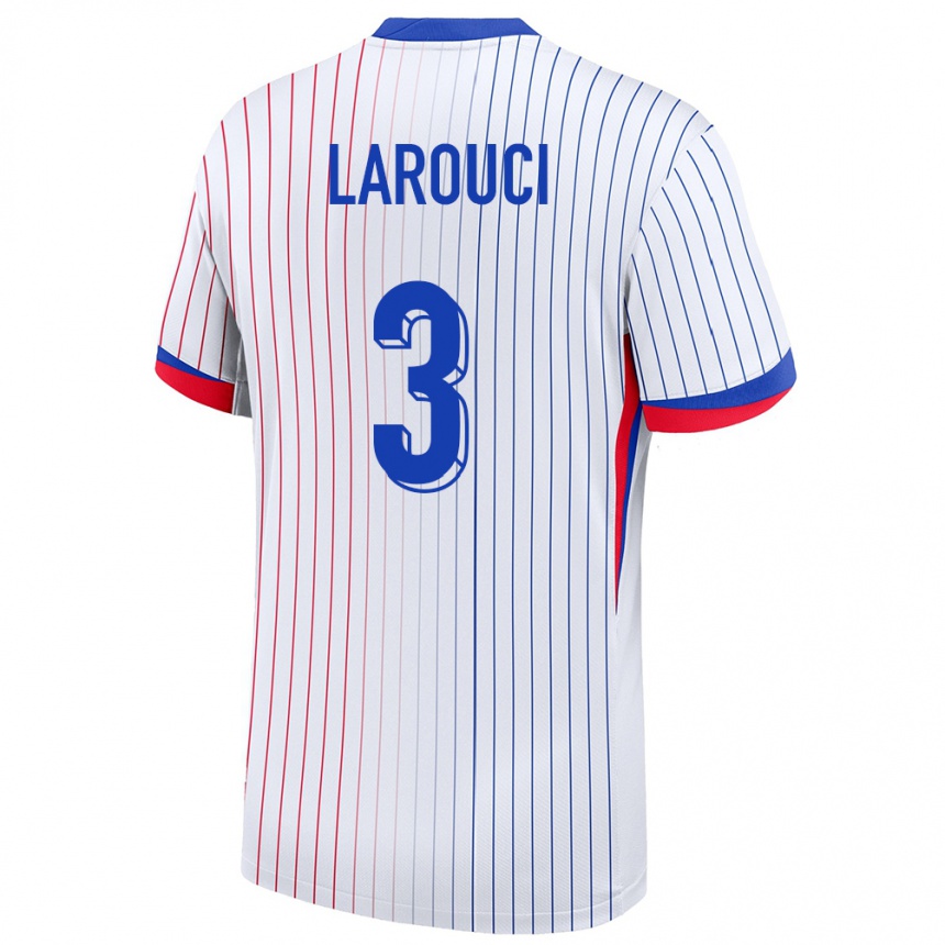 レディースフットボールフランスヤセル・ラローチ#3白アウェイシャツ24-26ジャージーユニフォーム