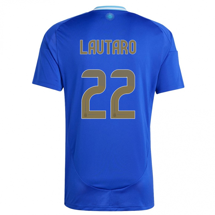 レディースフットボールアルゼンチンラウタロ・マルティネス#22青アウェイシャツ24-26ジャージーユニフォーム