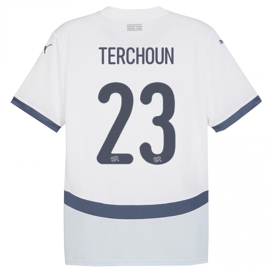 レディースフットボールスイスメリアメ・テルチュン#23白アウェイシャツ24-26ジャージーユニフォーム