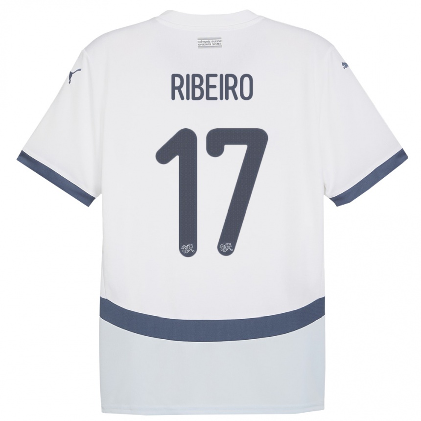 レディースフットボールスイスジョエル・リベイロ#17白アウェイシャツ24-26ジャージーユニフォーム