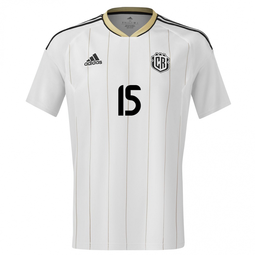 レディースフットボールコスタリカフランシスコ・カルボ#15白アウェイシャツ24-26ジャージーユニフォーム