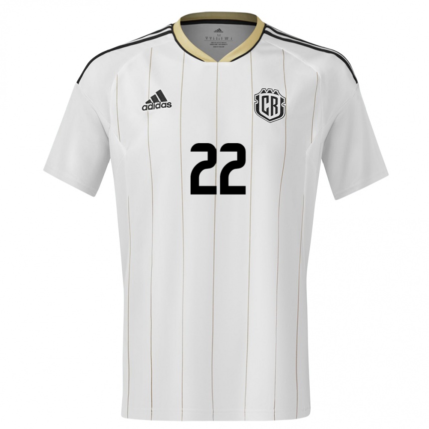 レディースフットボールコスタリカカルロス・マルティネス#22白アウェイシャツ24-26ジャージーユニフォーム