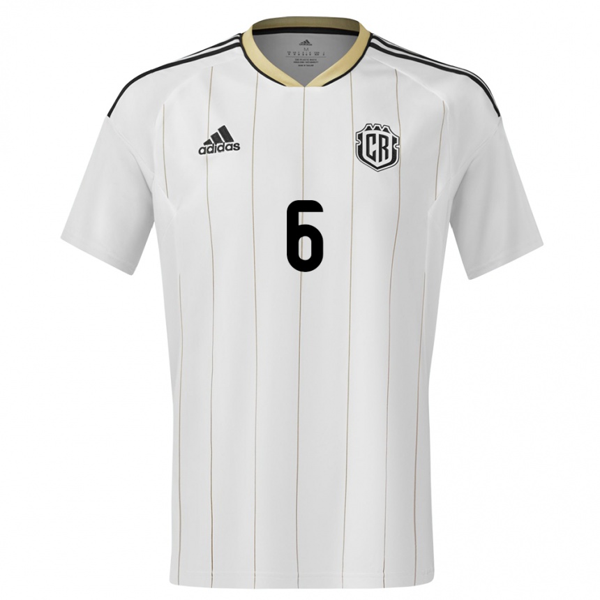 レディースフットボールコスタリカオスカル・ドゥアルテ#6白アウェイシャツ24-26ジャージーユニフォーム