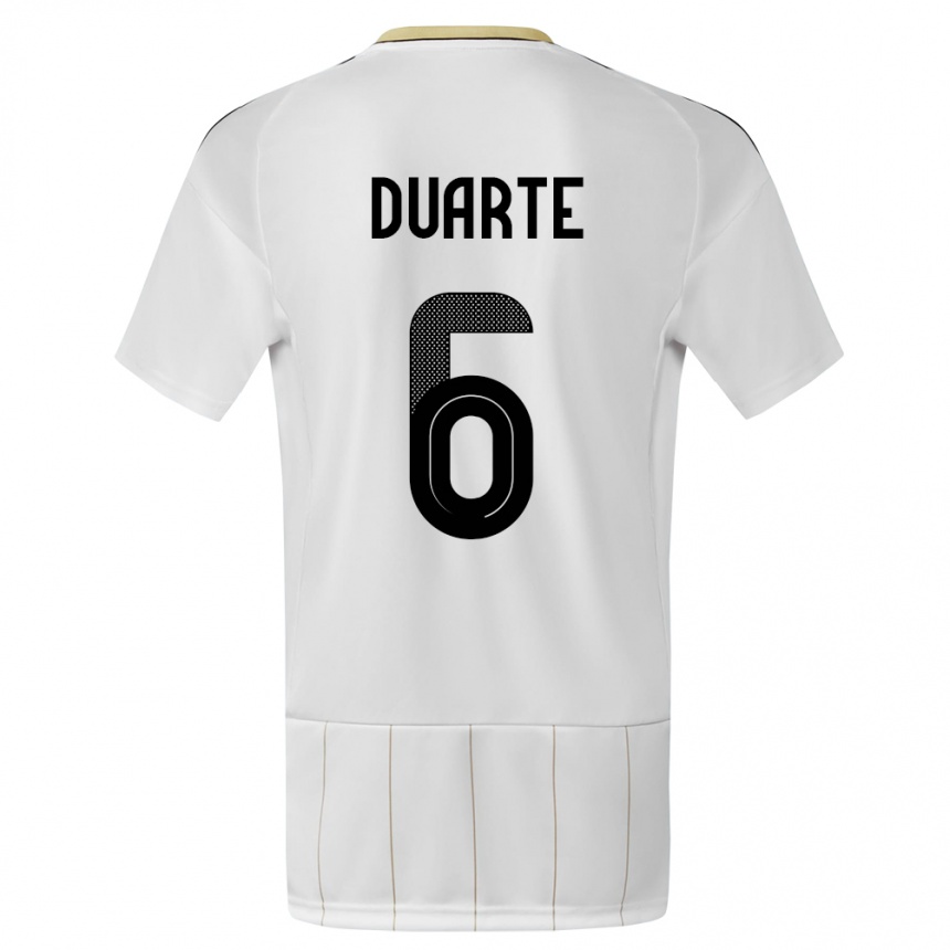 レディースフットボールコスタリカオスカル・ドゥアルテ#6白アウェイシャツ24-26ジャージーユニフォーム
