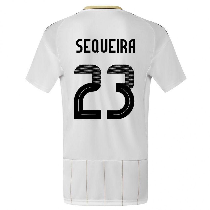 レディースフットボールコスタリカパトリック・セケイラ#23白アウェイシャツ24-26ジャージーユニフォーム