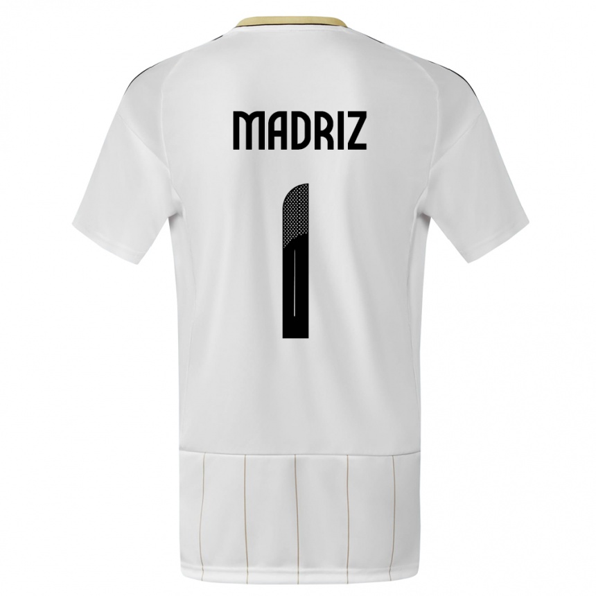 レディースフットボールコスタリカアブラハム・マドリス・ボーリュー#1白アウェイシャツ24-26ジャージーユニフォーム