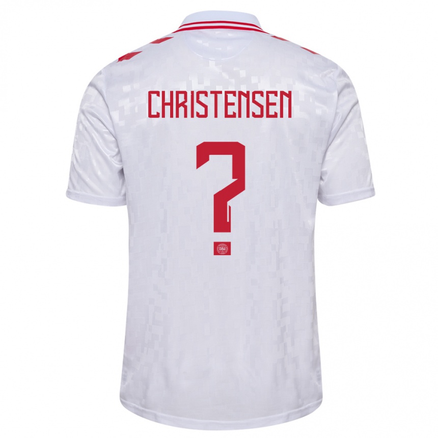 レディースフットボールデンマークセバスチャン・クリステンセン#0白アウェイシャツ24-26ジャージーユニフォーム
